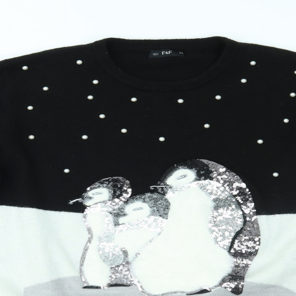 F&F Womens Black   Pullover Jumper Size 22