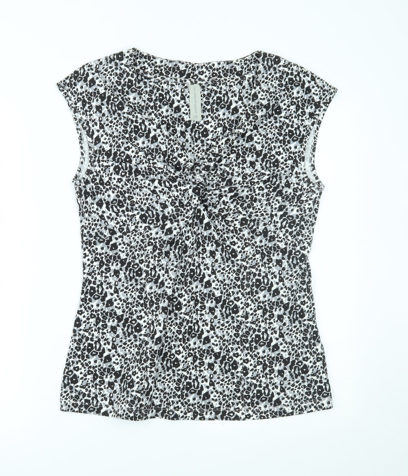 NEXT Womens Grey Animal Print  Basic Blouse Size 14