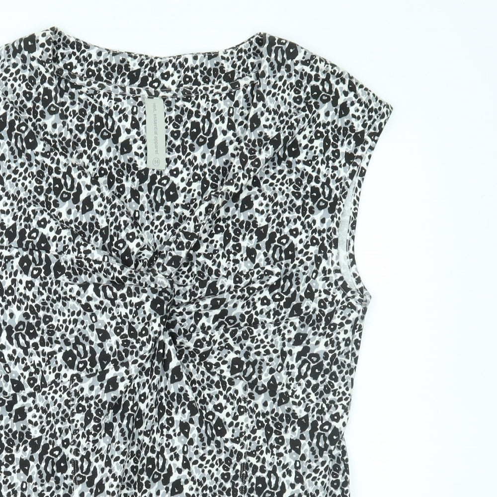 NEXT Womens Grey Animal Print  Basic Blouse Size 14