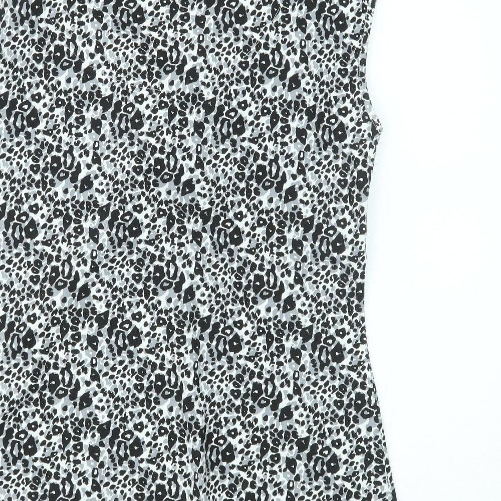 NEXT Womens Grey Animal Print  Basic Blouse Size 14