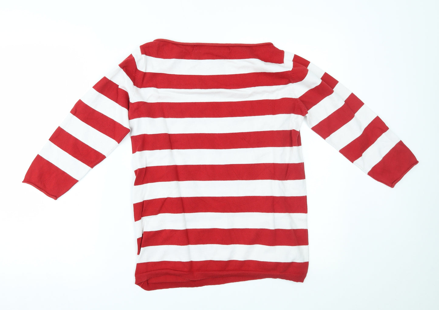 Zara Womens Red Striped  Basic Blouse Size L