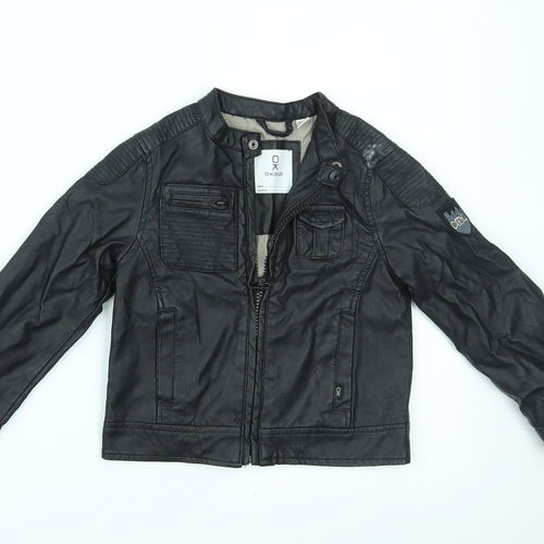 okaidi Boys Black   Motorcycle Jacket Jacket Size 3 Years