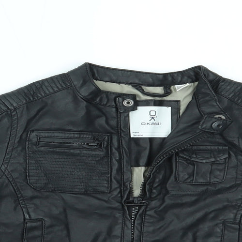 okaidi Boys Black   Motorcycle Jacket Jacket Size 3 Years