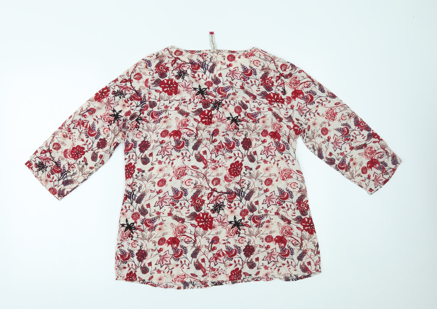 Denim Jeans & Casuals Womens Red Floral  Basic Blouse Size L