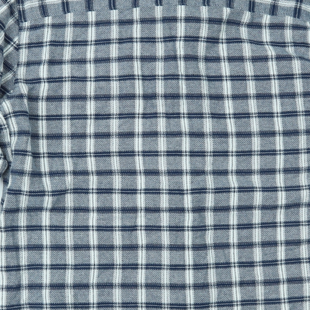 F&F Mens Blue Plaid   Button-Up Size M