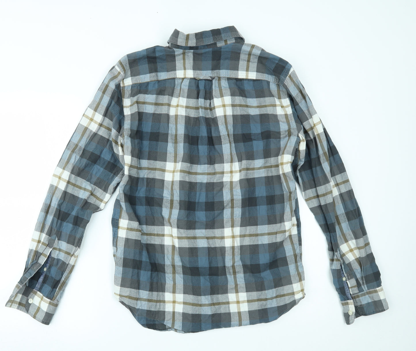 Gap Mens Blue Plaid   Button-Up Size M
