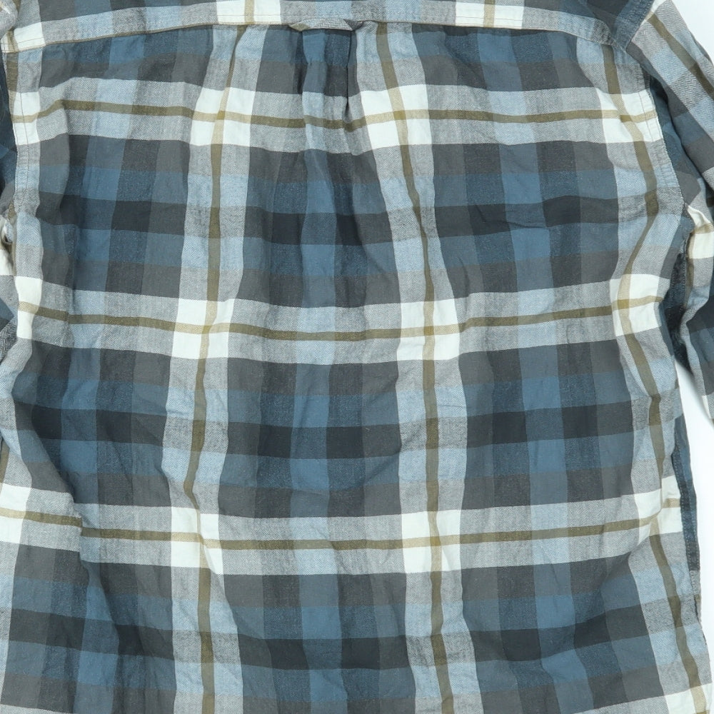 Gap Mens Blue Plaid   Button-Up Size M