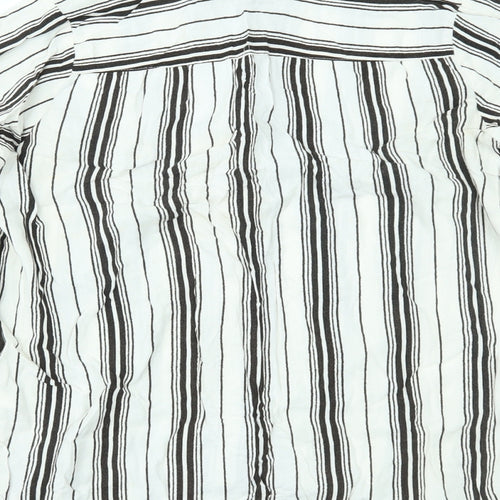 H&M Womens White Striped  Basic Button-Up Size 8