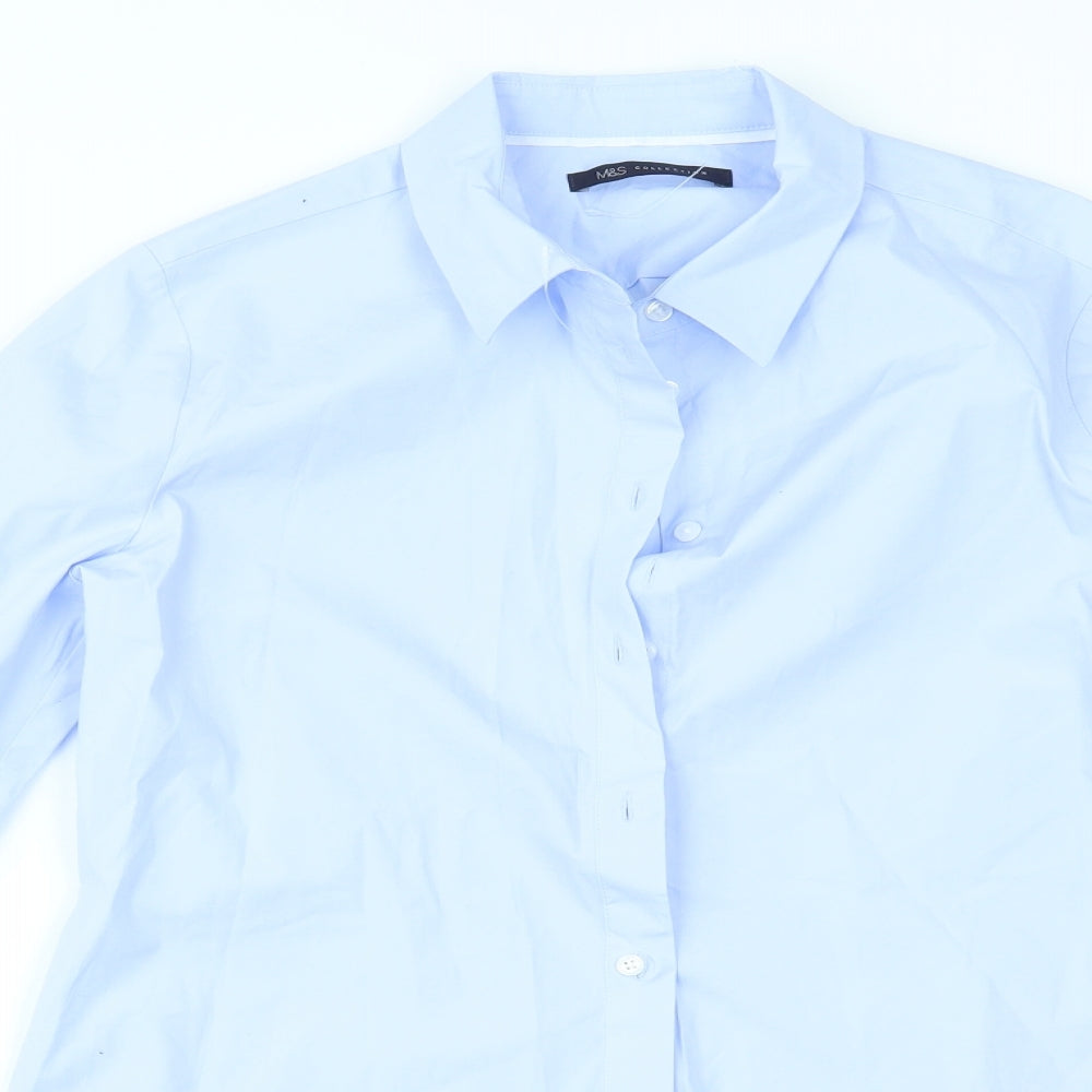 Marks and Spencer Womens Blue   Basic Button-Up Size 10