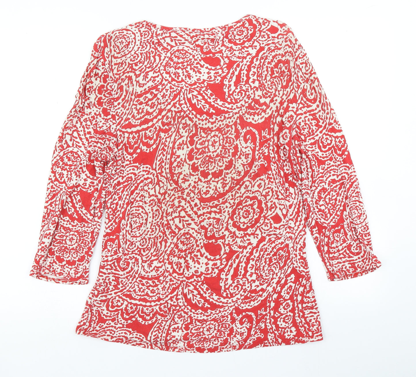 Classic Womens Red Floral  Basic T-Shirt Size 12