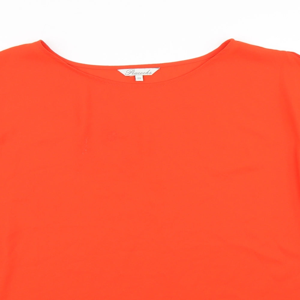 Peacocks Womens Orange   Basic Blouse Size 20  - cold shoulder