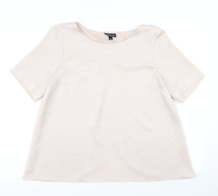 Topshop Womens Ivory   Basic Blouse Size 12  - Open back
