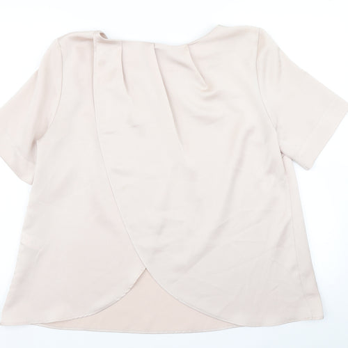 Topshop Womens Ivory   Basic Blouse Size 12  - Open back