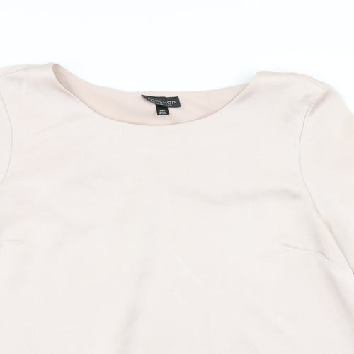 Topshop Womens Ivory   Basic Blouse Size 12  - Open back