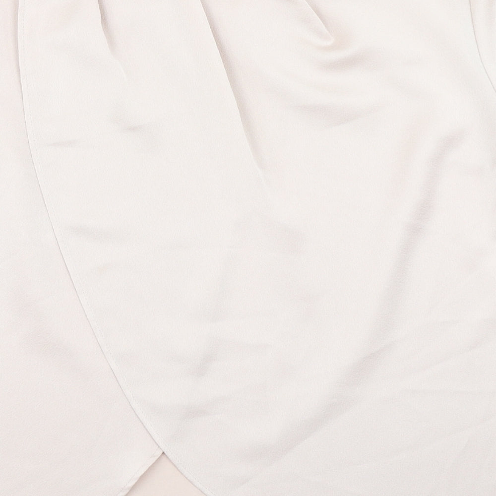 Topshop Womens Ivory   Basic Blouse Size 12  - Open back