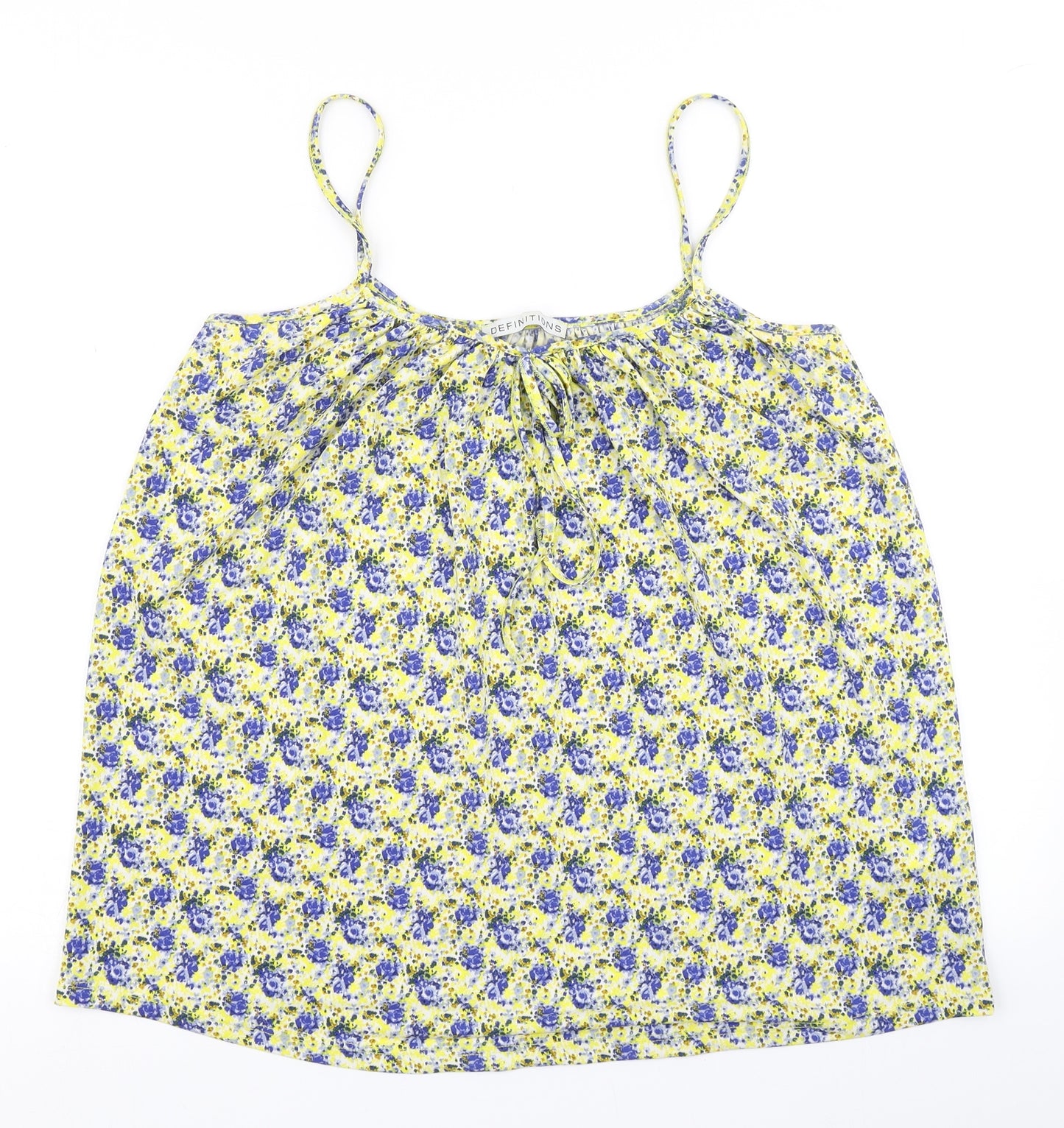 Definitions Womens Yellow Floral  Camisole Blouse Size 14