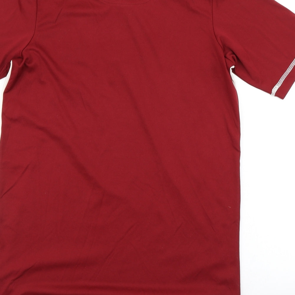 Russell Mens Red Colourblock   Polo Size S