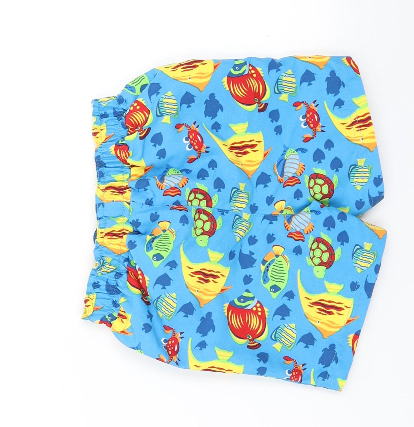 Mothercare Boys Blue Spotted  Cropped Trousers Size 18-24 Months  - Fish print, swim shorts