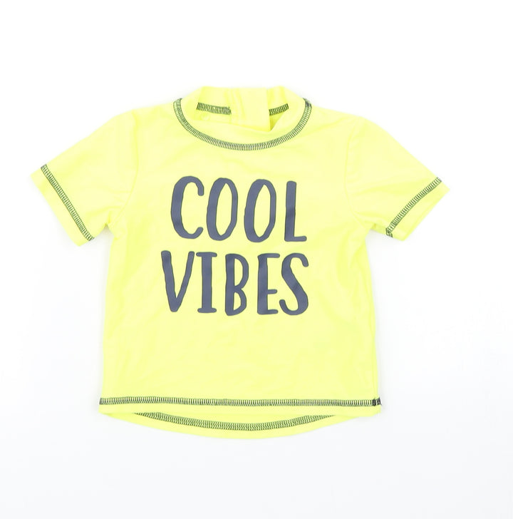 Primark Boys Yellow   Basic T-Shirt Size 9-12 Months  - Swim Tee