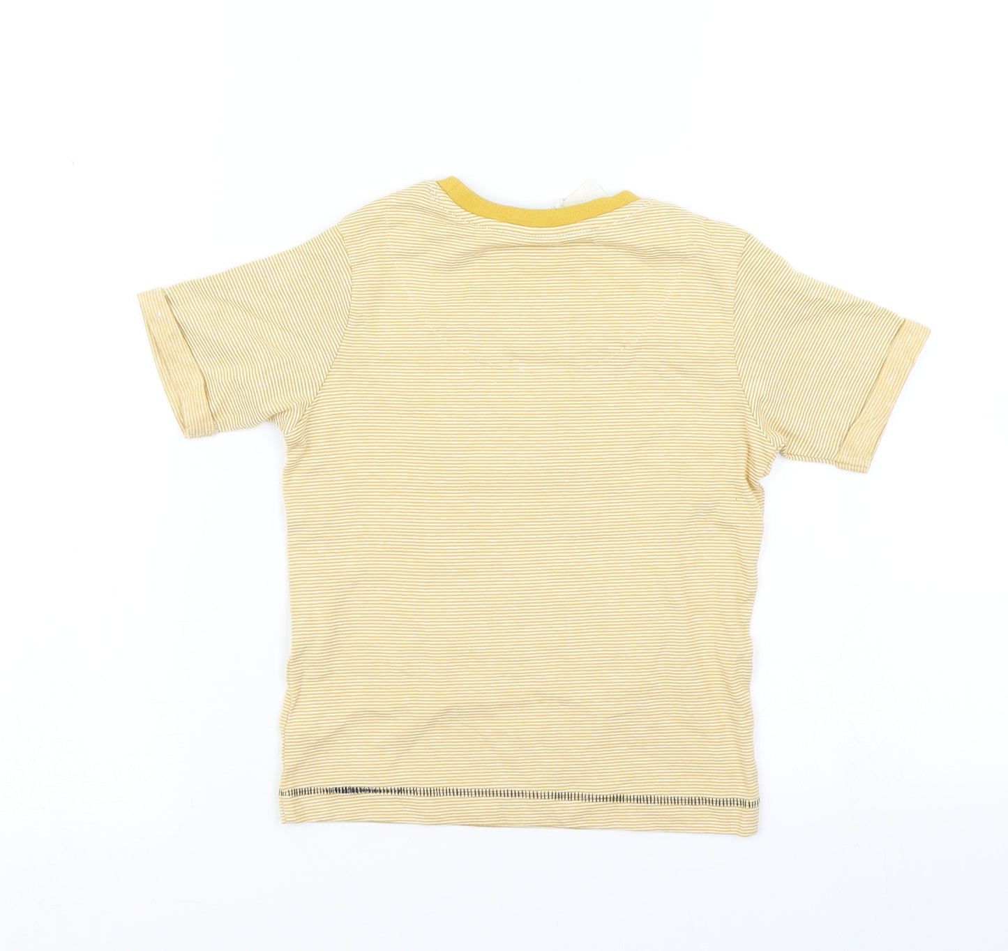 Monsoon Boys Yellow Striped  Basic T-Shirt Size 2-3 Years  - Dinosaurs London bus