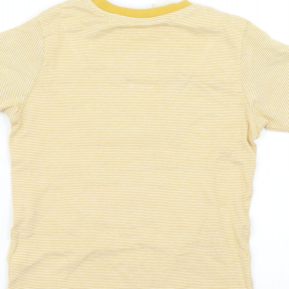 Monsoon Boys Yellow Striped  Basic T-Shirt Size 2-3 Years  - Dinosaurs London bus
