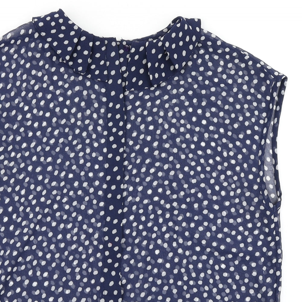 ASOS Womens Blue Polka Dot  Basic Blouse Size 10
