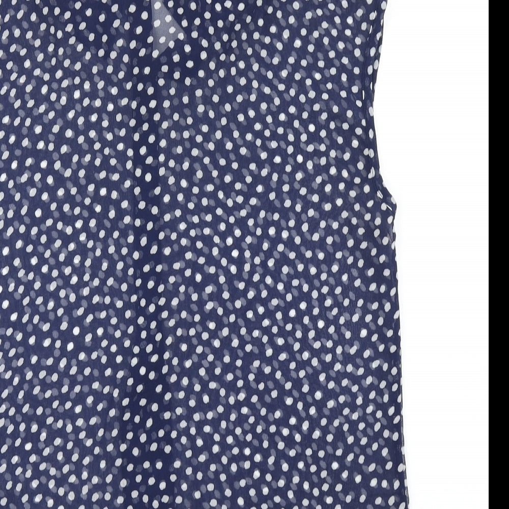 ASOS Womens Blue Polka Dot  Basic Blouse Size 10