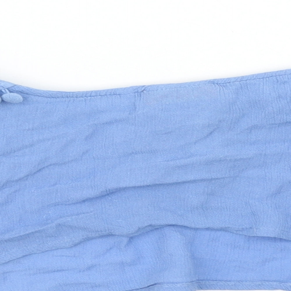 River Island Womens Blue   Cropped T-Shirt Size M  - Cold shoulder