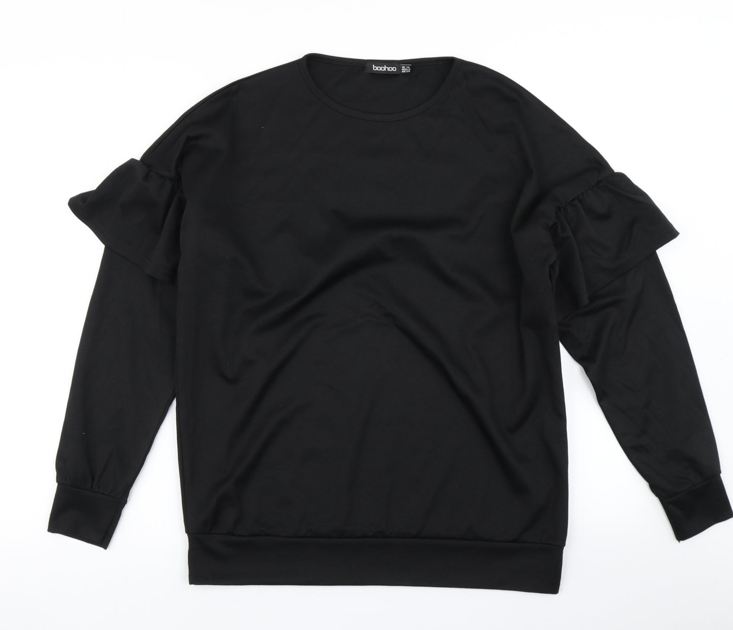 Boohoo Womens Black   Pullover Sweatshirt Size 10
