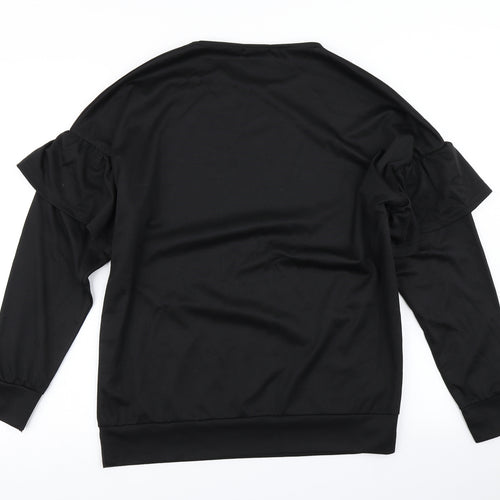 Boohoo Womens Black   Pullover Sweatshirt Size 10