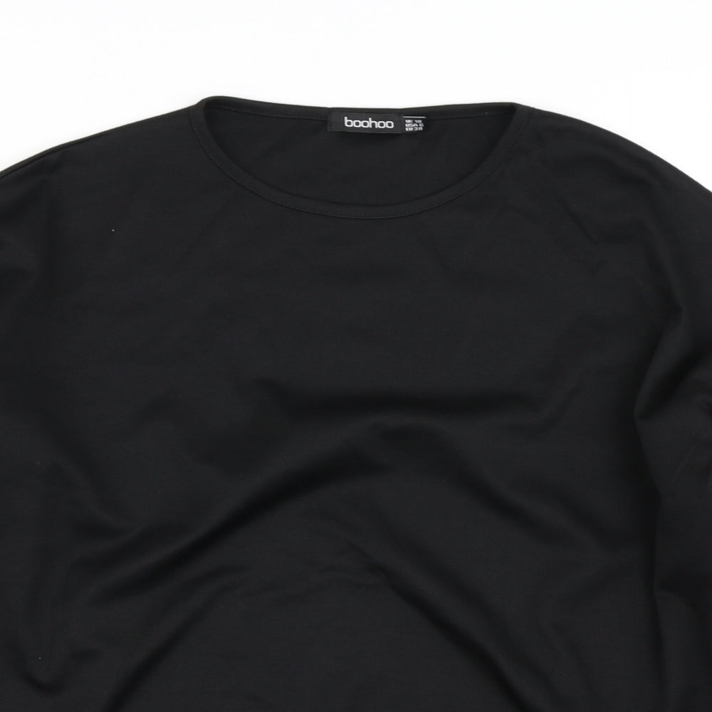 Boohoo Womens Black   Pullover Sweatshirt Size 10