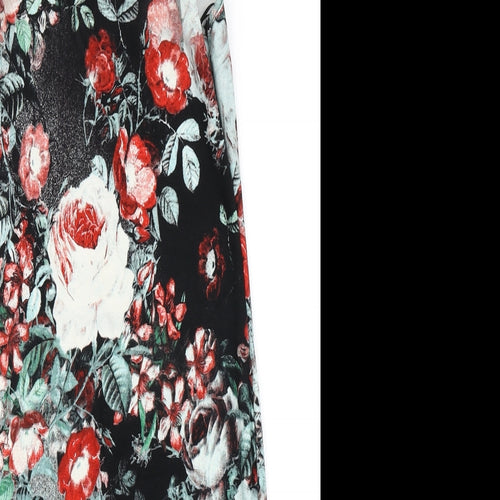 Glamorous Womens Black Floral  Bodycon  Size 8