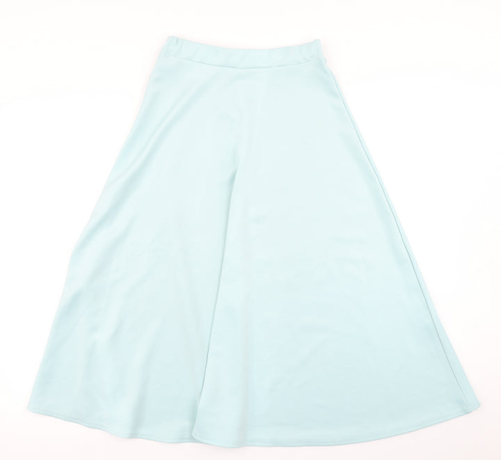 Boohoo Womens Blue Flare Skirt Size 8
