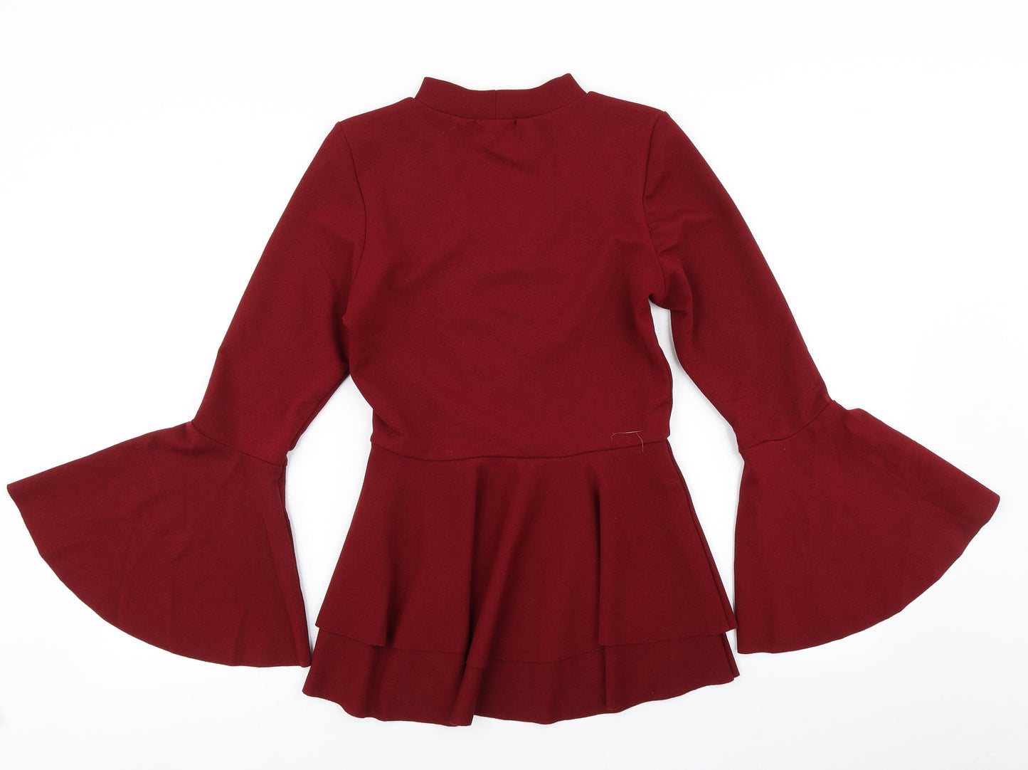 Look of the Day Womens Red   Basic Blouse Size 10  - Bell sleeve
