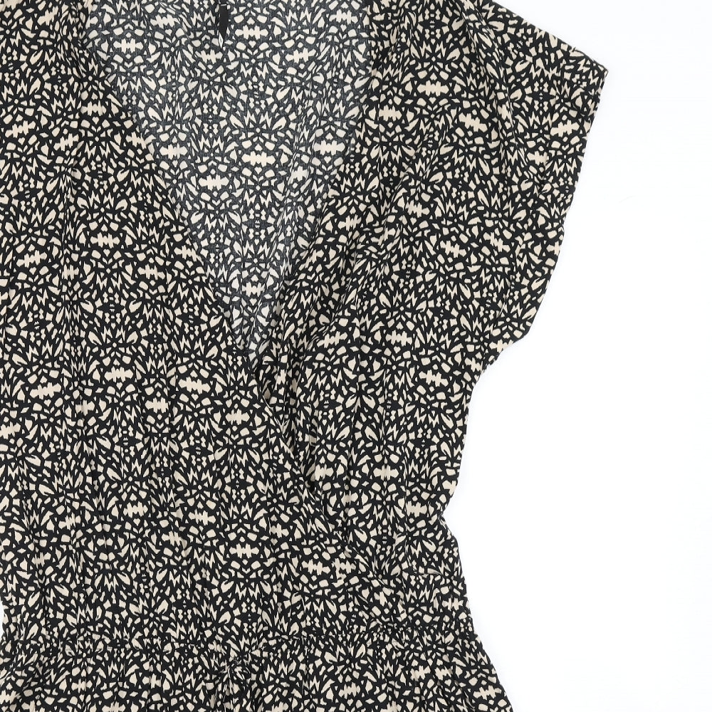 W Womens Brown Animal Print  Playsuit One-Piece Size L