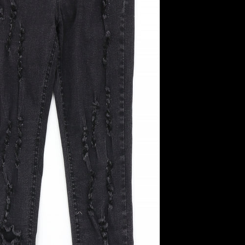 LJ Collection Womens Black  Denim Skinny Jeans Size 12 L29 in