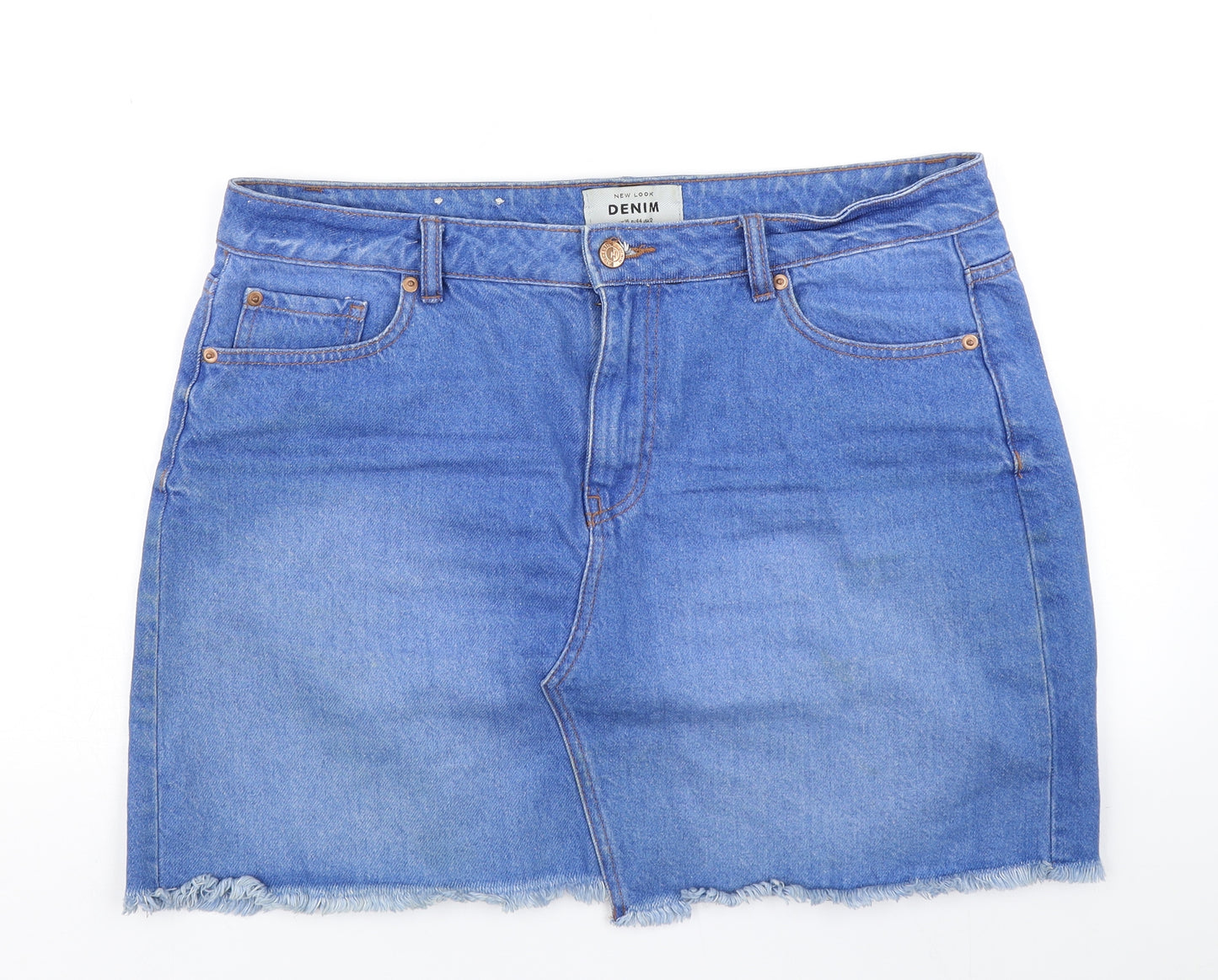 New Look Womens Blue  Denim A-Line Skirt Size 16