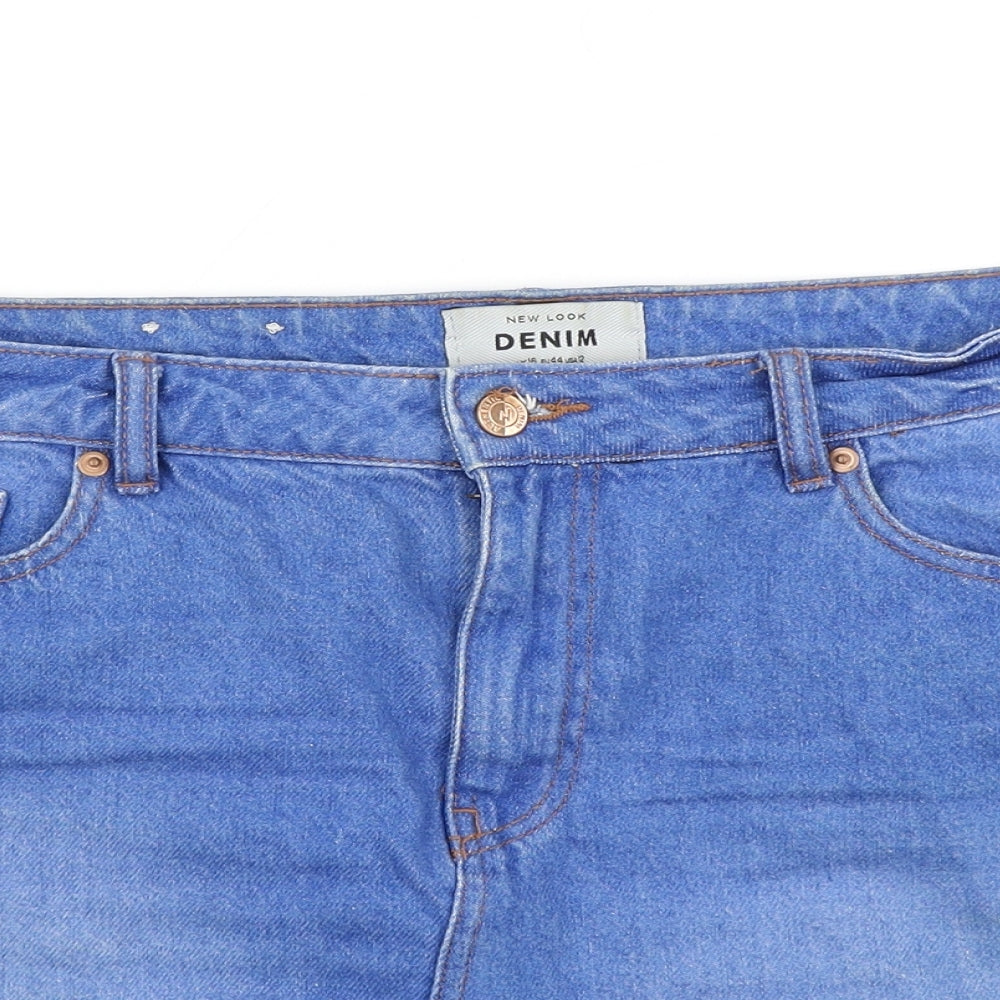 New Look Womens Blue  Denim A-Line Skirt Size 16
