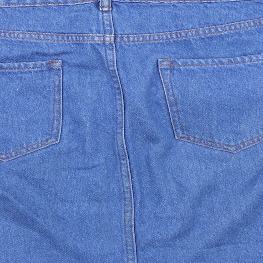 New Look Womens Blue  Denim A-Line Skirt Size 16