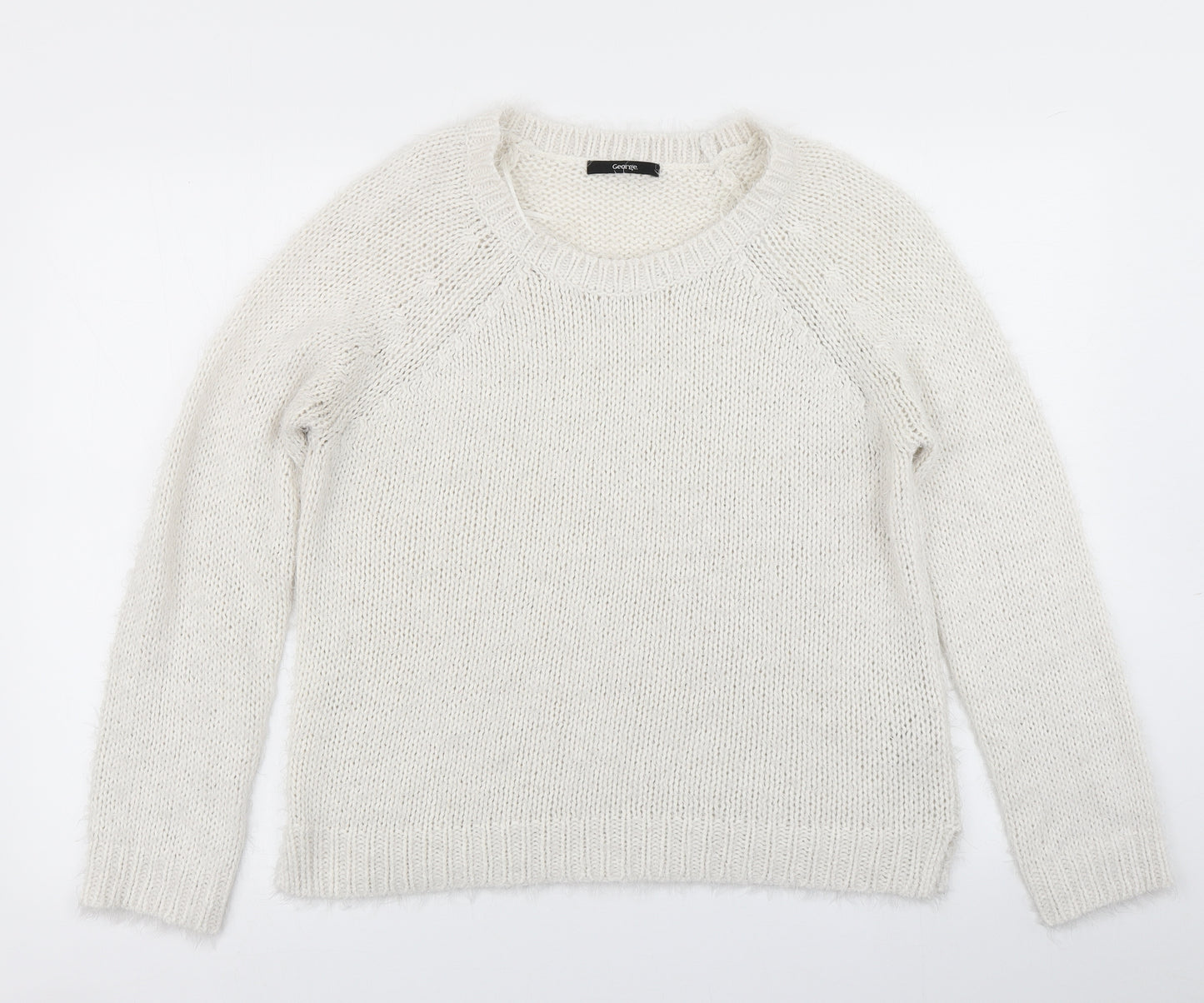 George Womens White  Knit Pullover Jumper Size 16