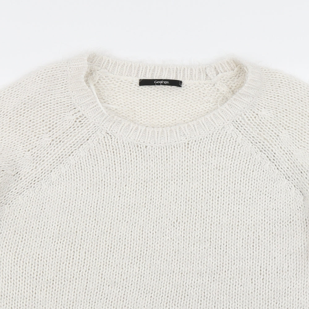 George Womens White  Knit Pullover Jumper Size 16