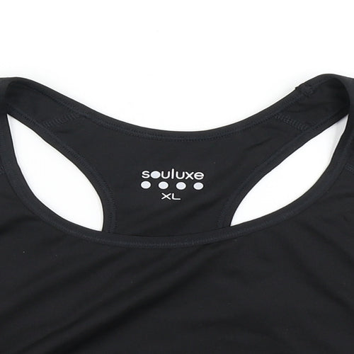 Souluxe Womens Black   Cropped Tank Size XL