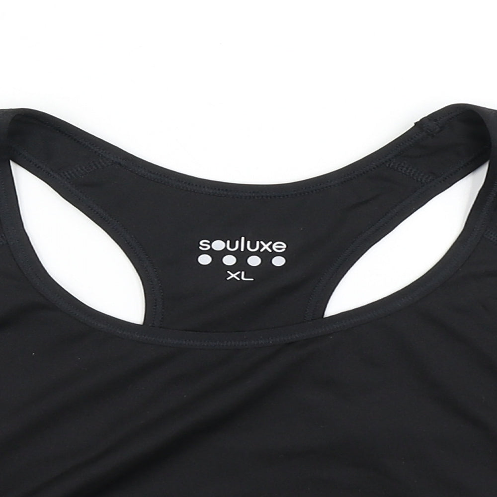 Souluxe Womens Black   Cropped Tank Size XL