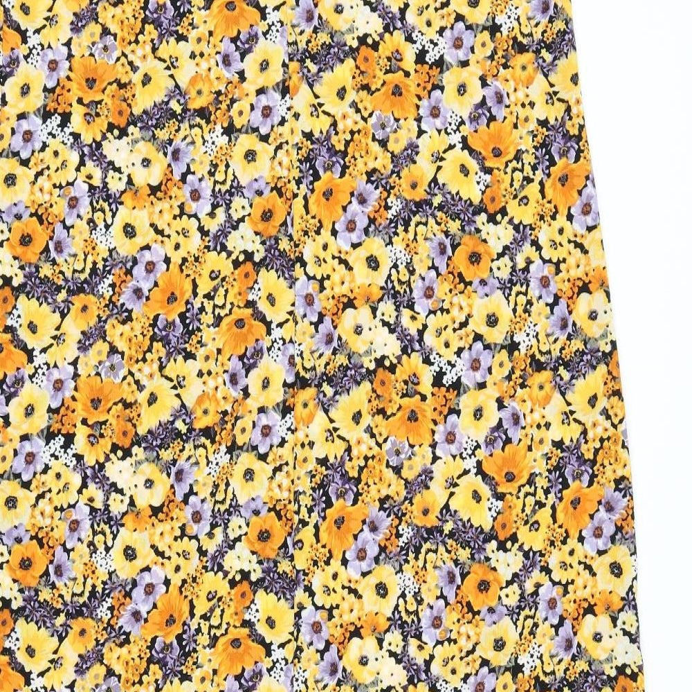 Divided Womens Orange Floral  A-Line  Size 16
