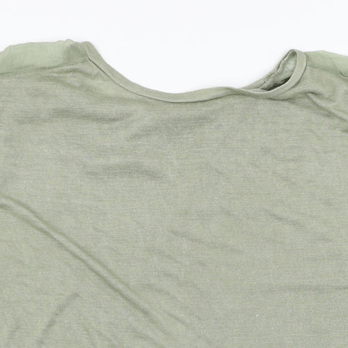 AmbrA Womens Green  Jersey Basic T-Shirt Size L