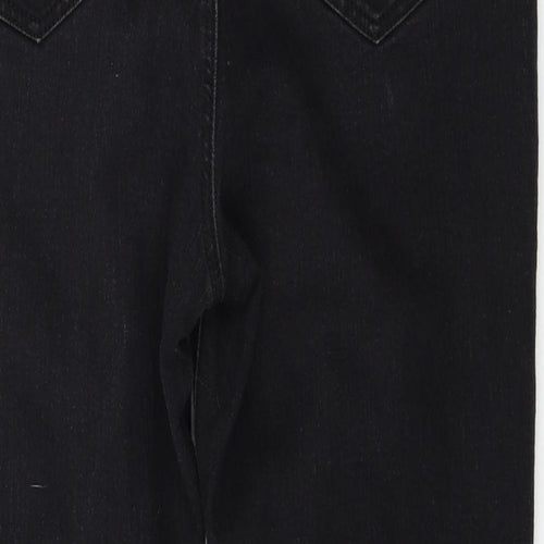Dorothy Perkins Womens Black  Denim Straight Jeans Size 14 L24 in