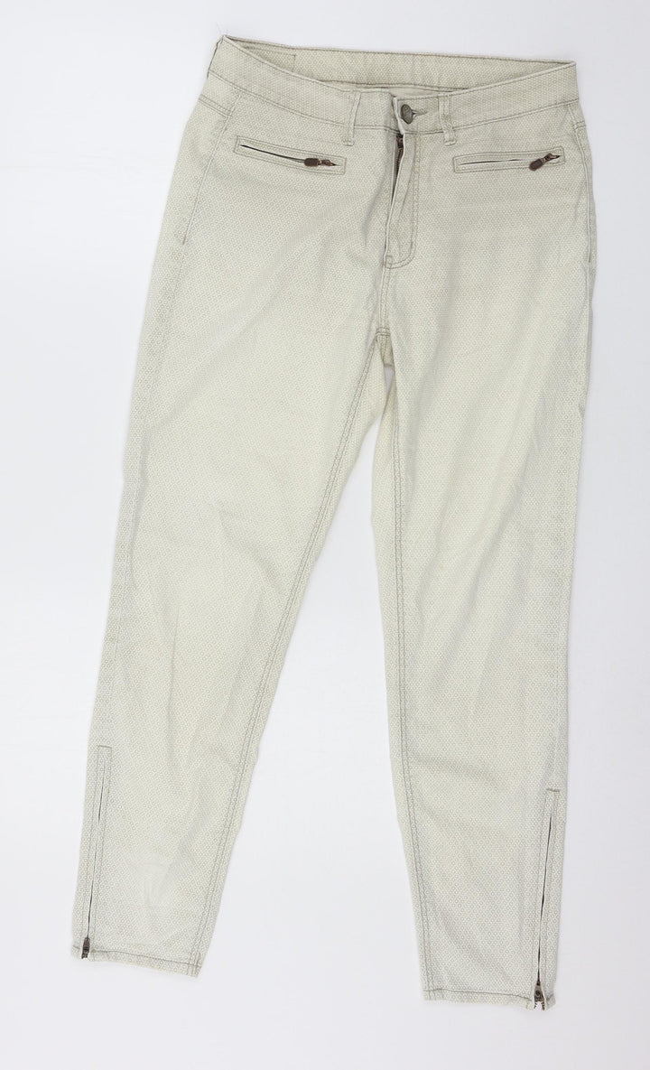 Flash Jeans Womens Ivory Polka Dot Denim Skinny Jeans Size 12 L27 in