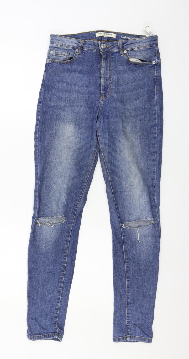 TALLY WEiJL Womens Blue Denim Skinny Jeans Size 12 L28 in