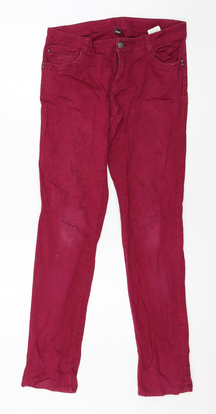 Pimkie Womens Purple  Denim Straight Jeans Size 10 L31 in