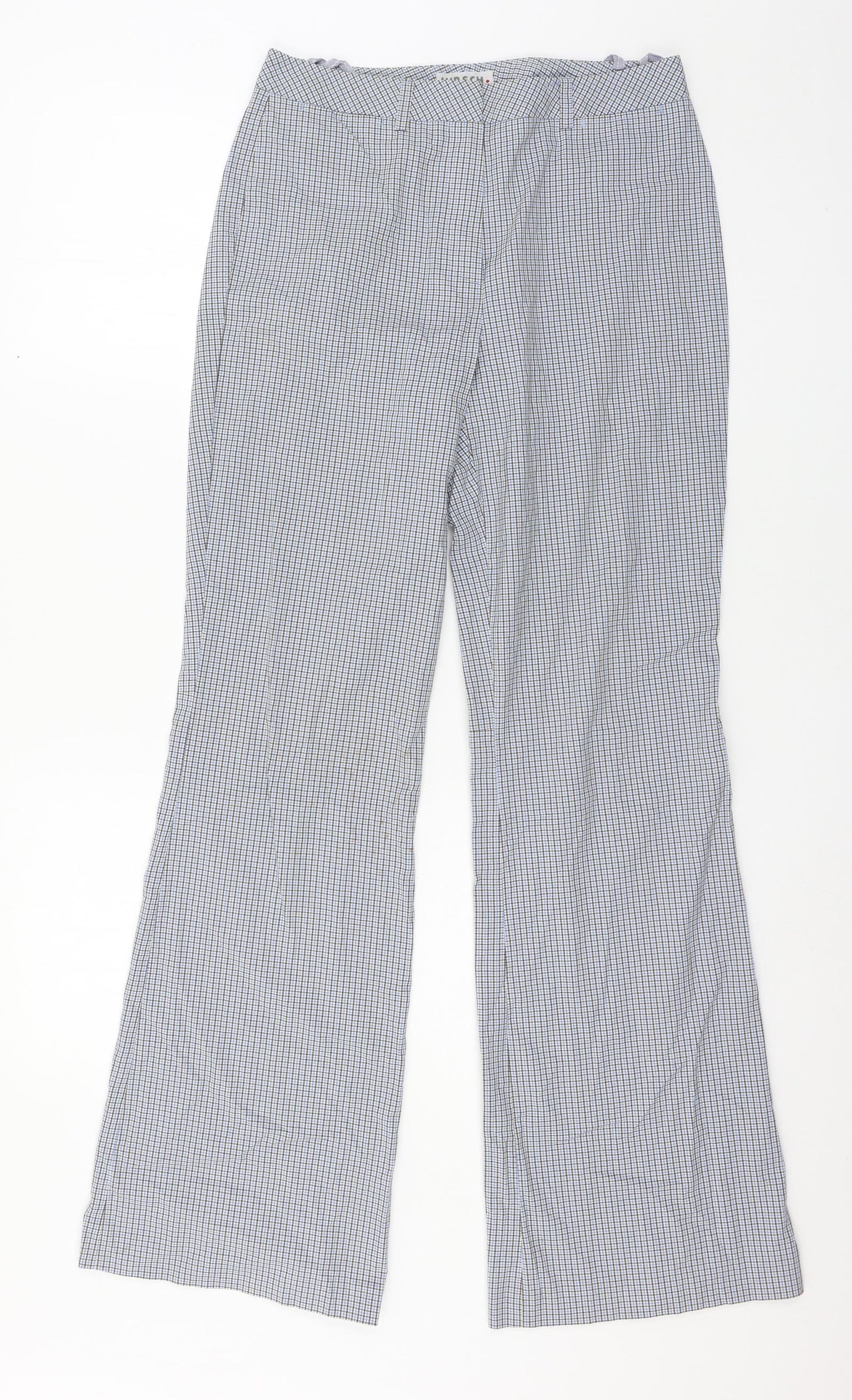 Hirsch Womens Blue Check  Trousers  Size 28 in L31 in